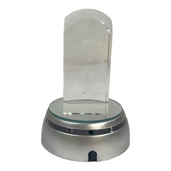3D Laser Etched Crystal Flower Light Display Multicolor Changing Base Sculpture - Picture 2 of 12